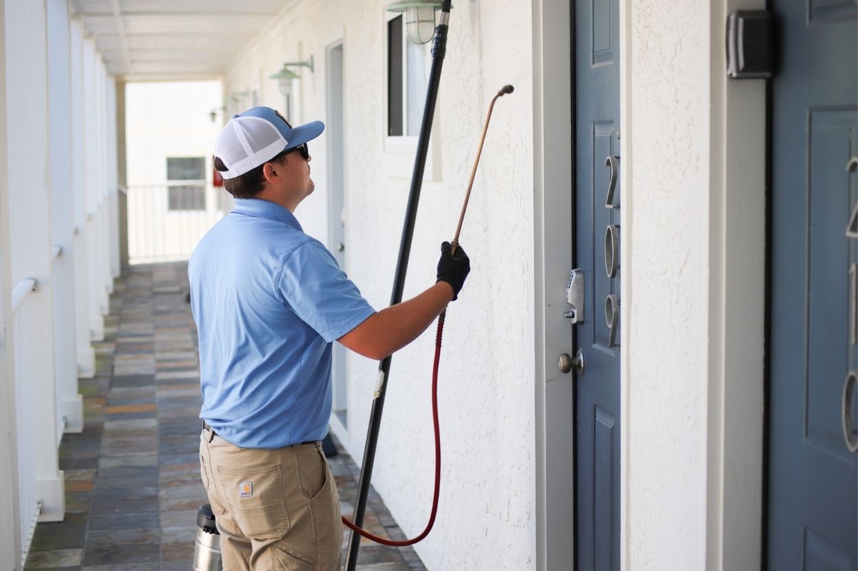 TruNorth Pest Control technician performing pest control in Decatur GA