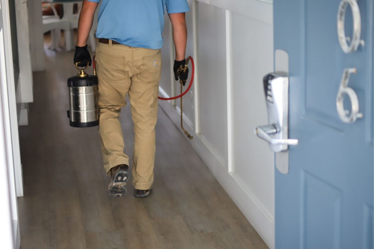TruNorth Pest Control technician inspecting a rental property in Fort Myers FL